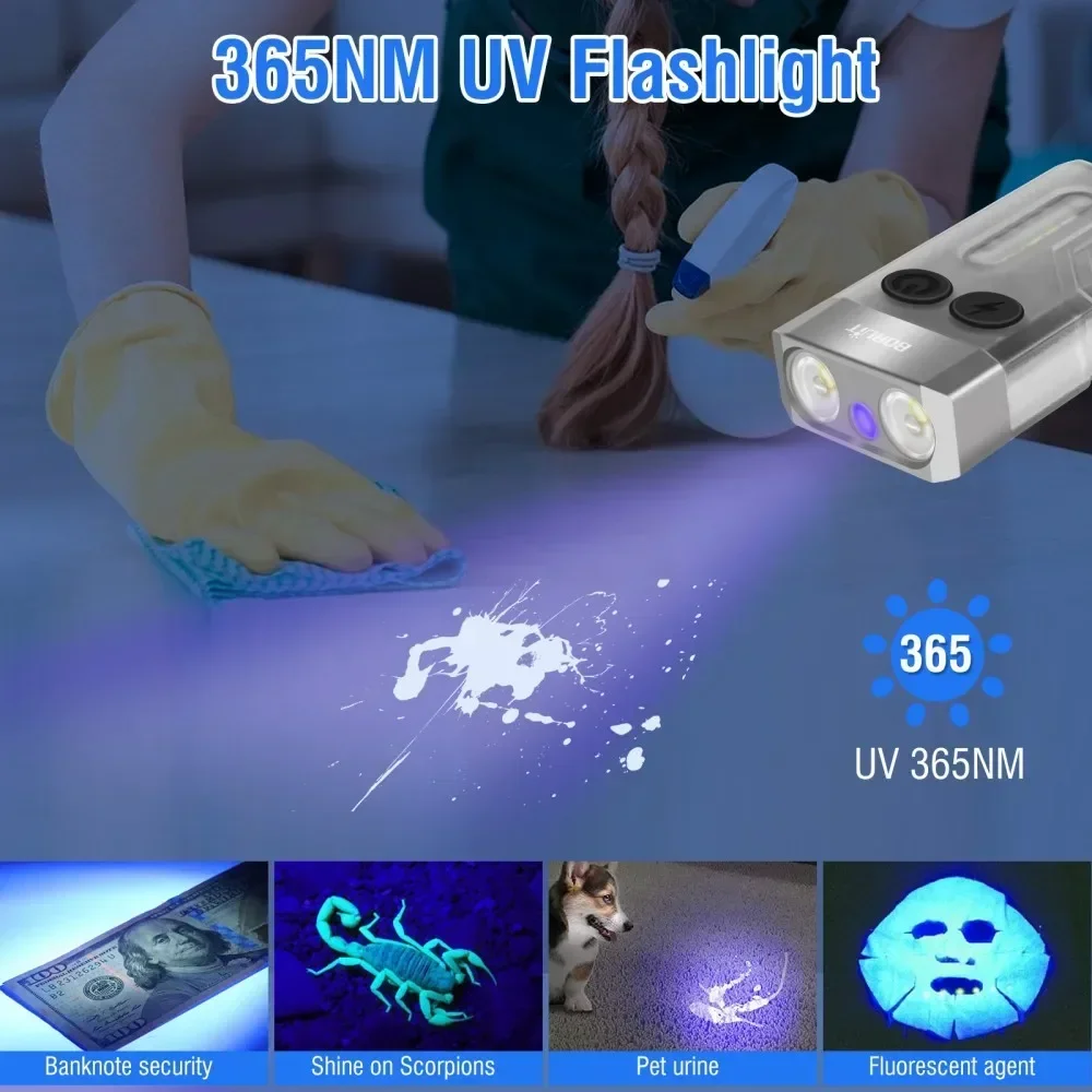 BORUiT V10 Keychain UV LED EDC - Fishing Light review and price