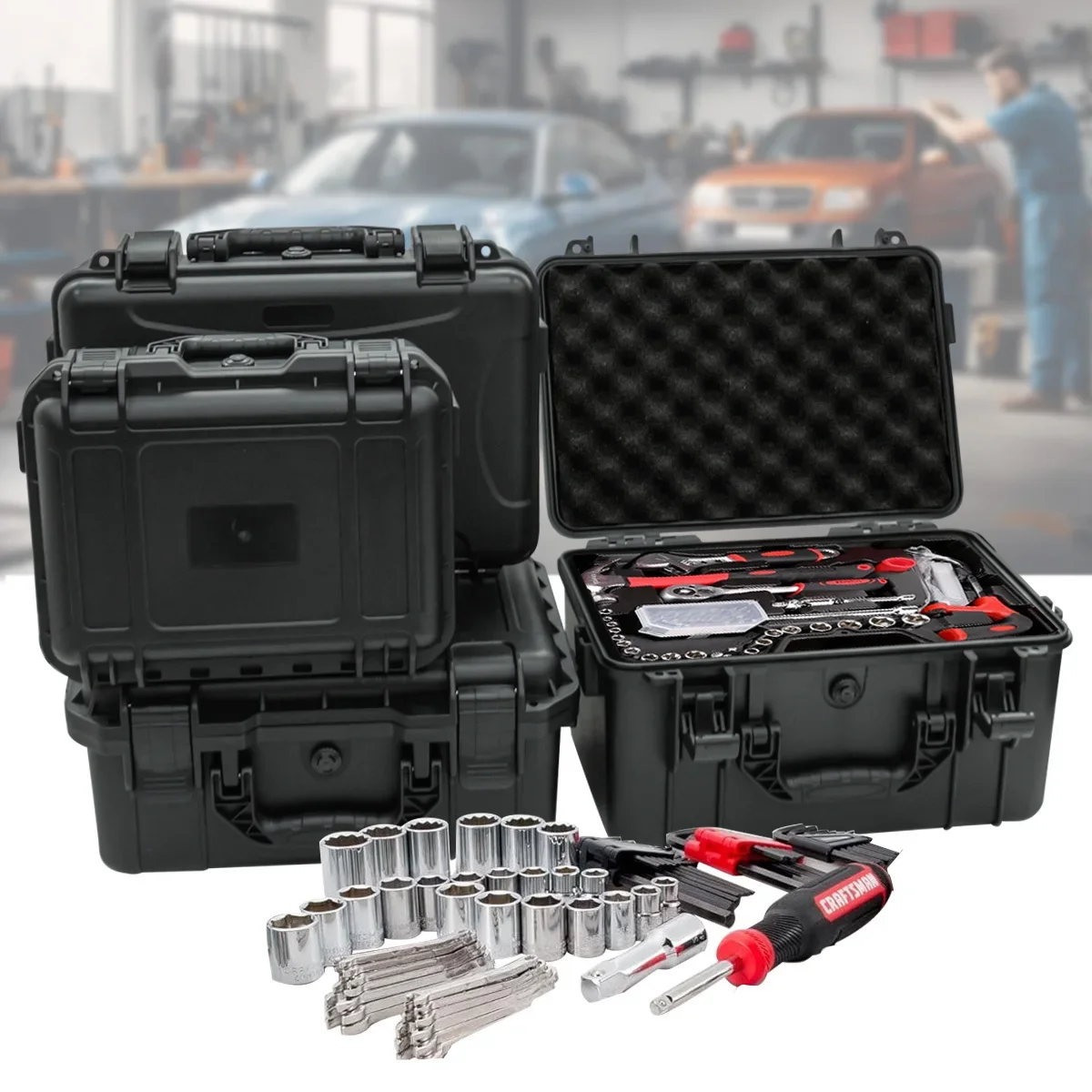 1 portable toolbox with pre cu - Fish Finder Case review and price